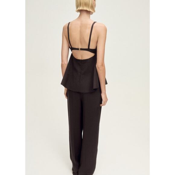 Mango V-Neck with Open Back Tank Top - S Brown - Picture 3 of 6